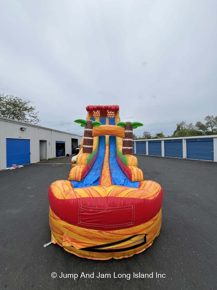 WS 23ft 2Lane Fire WET/DRY SLIDE Best Bounce House Rental